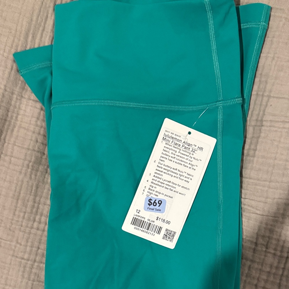 Lululemon Athletica Turquoise Mini Flare Pants
